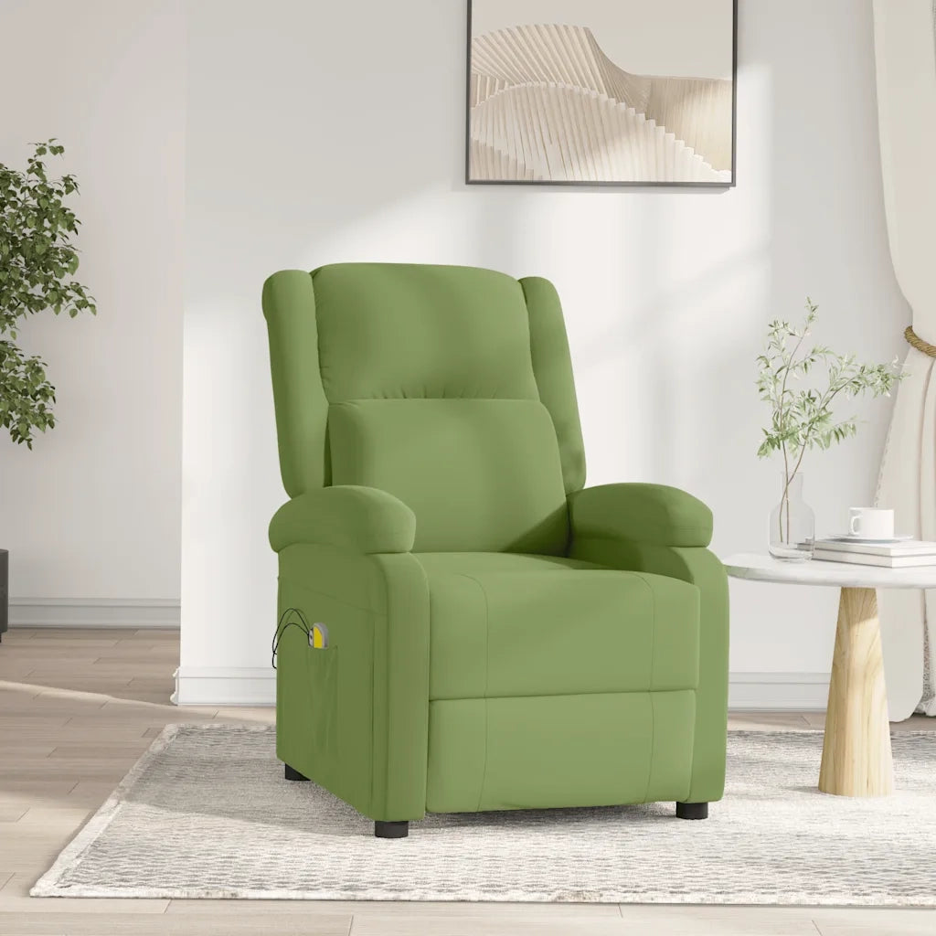 Poltrona Massaggiante Elettrica Verde Chiaro in Velluto 3098407