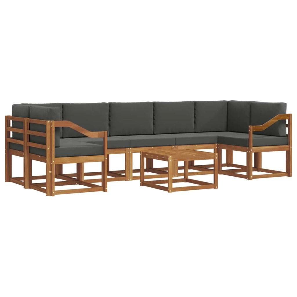 Set di divani da esterno con cuscino 8 pcs Naturale e Antracite 3366165