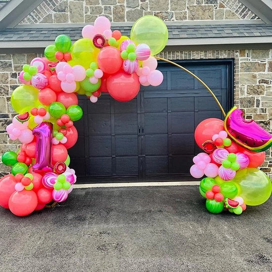 Arco di compleanno - Arco di palloncino - Arco di rose - Rond - Metallo - Colore dorato - Arco curvo - Attività di fai da te - per Festa, Matrimonio, Compleanno