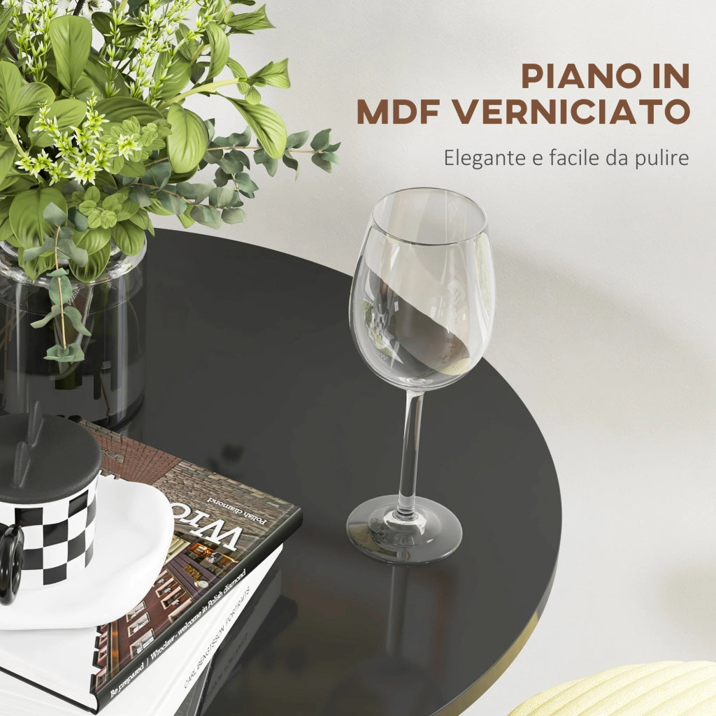 Tavolo Bar e Tavolo da Cucina Alto Rotondo, ?60x102 cm, Nero