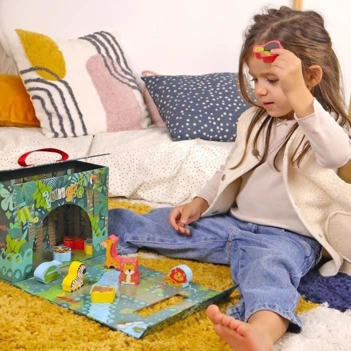 Casetta Safari - PLANeTE BOIS - FSC - 10 pezzi - Gioco per bambini - Dai 18 mesi