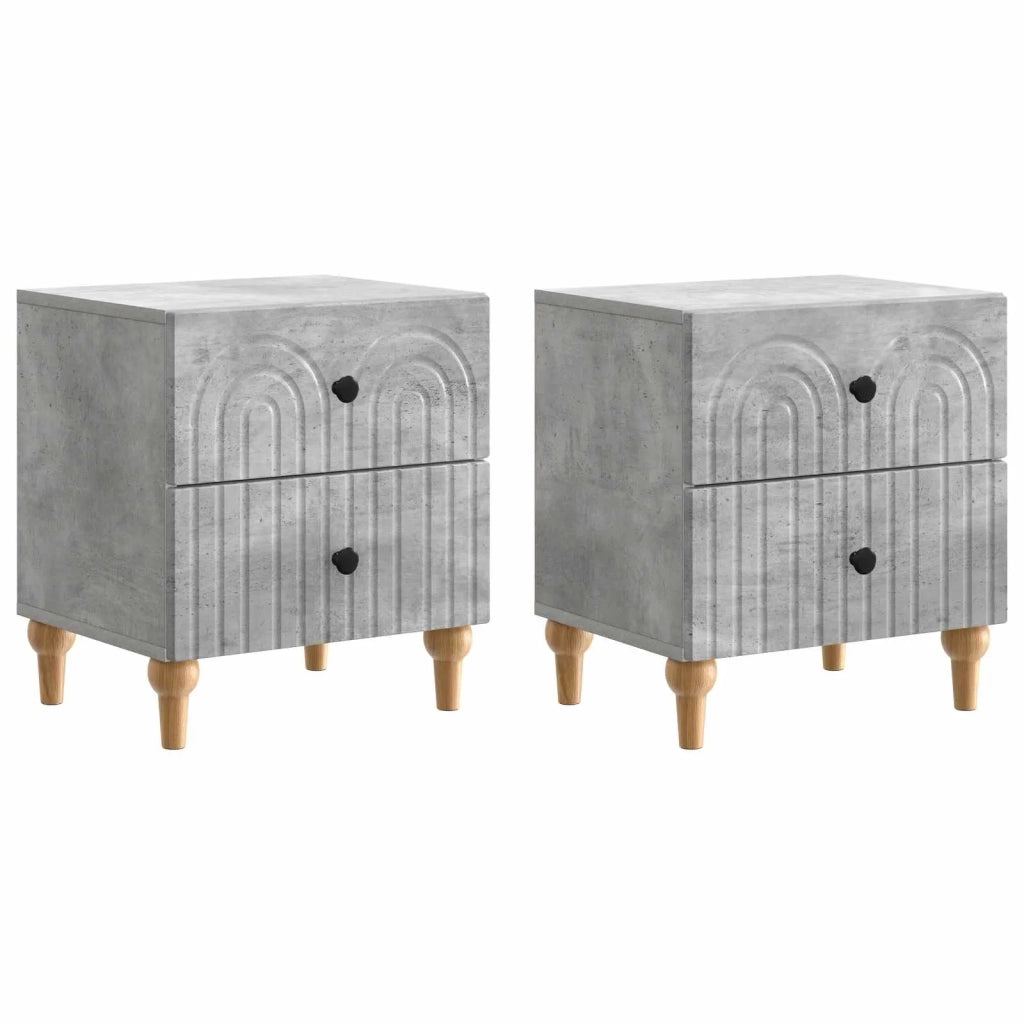 Armadio da Notte 2 pz Grigio Cemento 43 x 34,5 x 48 cm 894072