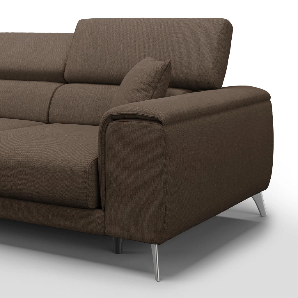 Fusion Divano con 3 sedute allungabili in tessuto smacchiabile T05 260 cm marrone