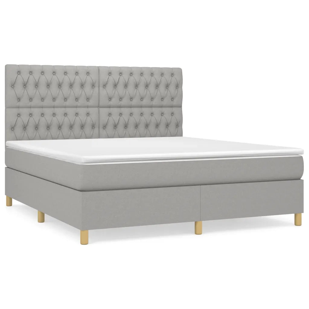 Giroletto a Molle con Materasso Grigio Chiaro180x200 cm Tessuto 3142593