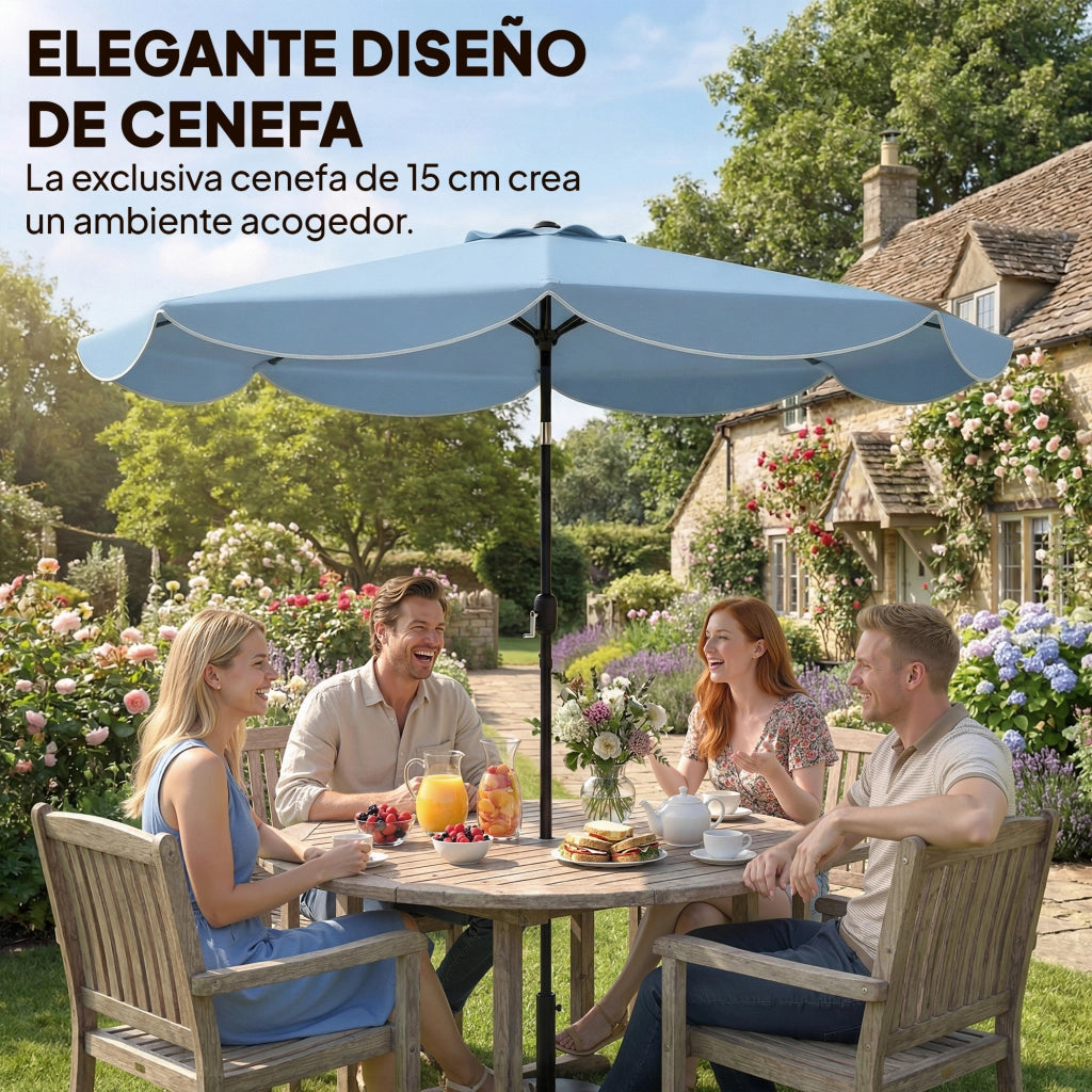 Ombrellone da Giardino ¨C zephmum ¨C 3 Posizioni Regolabili, ?270 cm, Azzurro