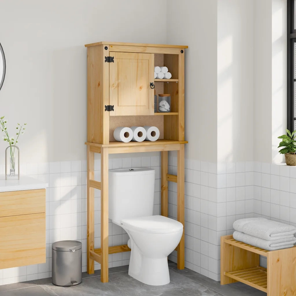 Mobile Lavatrice da Bagno Corona in Legno Massello di Pino 4013407