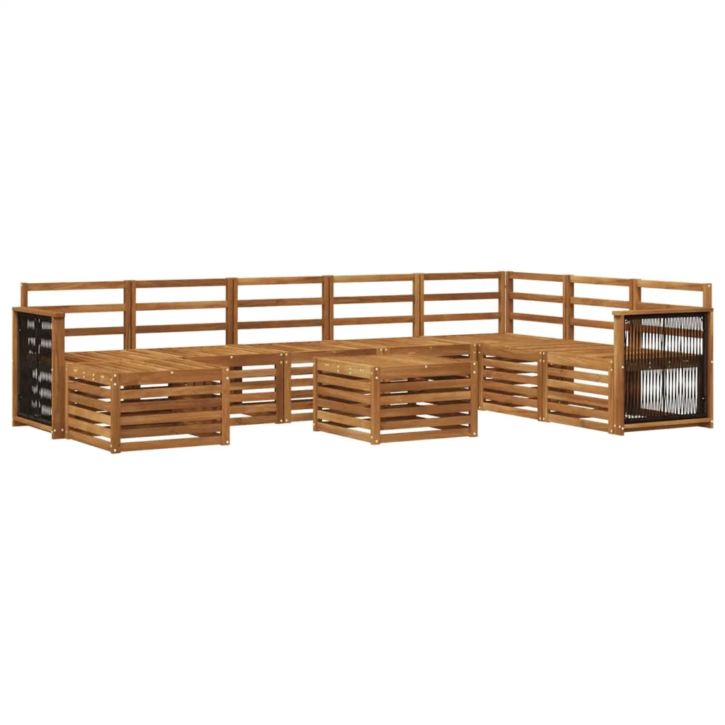 Set di divani da esterno 7 pz Naturale Legno di Acacia Massello 3384740