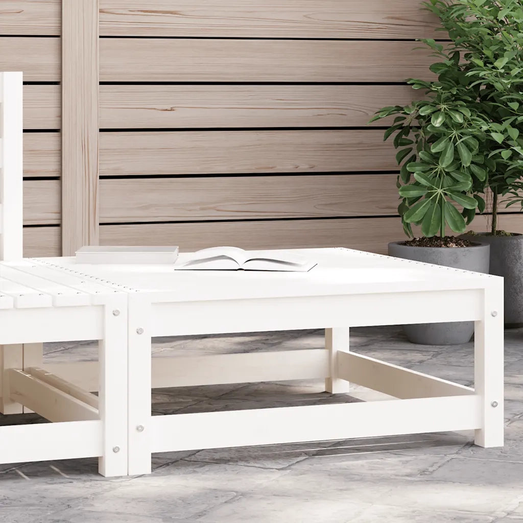 Poggiapiedi da Giardino 70x70x30 cm Legno Massello Pino Bianco 837936