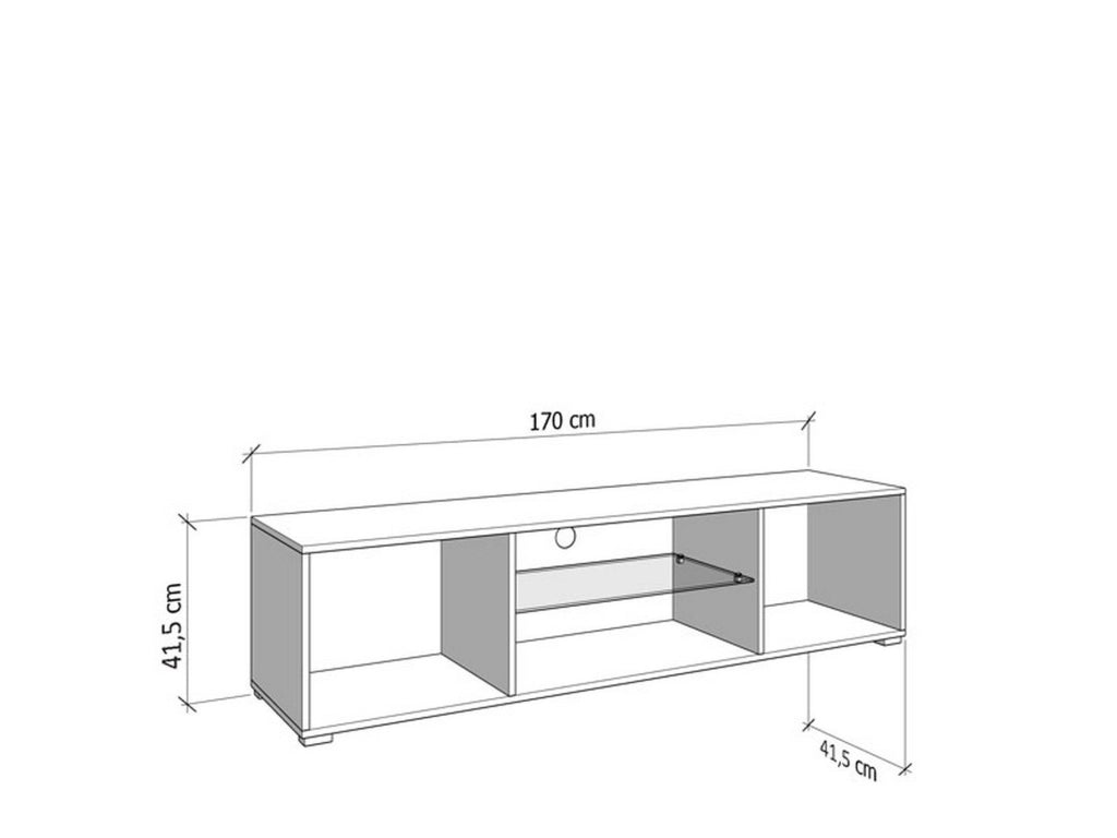Furci, Mobile Porta tv un Ripiano, 170x41.5x41.5h cm Bianco