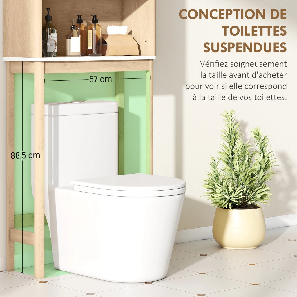 Armadietto Sottolavabo con Ante ¨C Zephmum ¨C Legno Rovere 66x25x168 cm