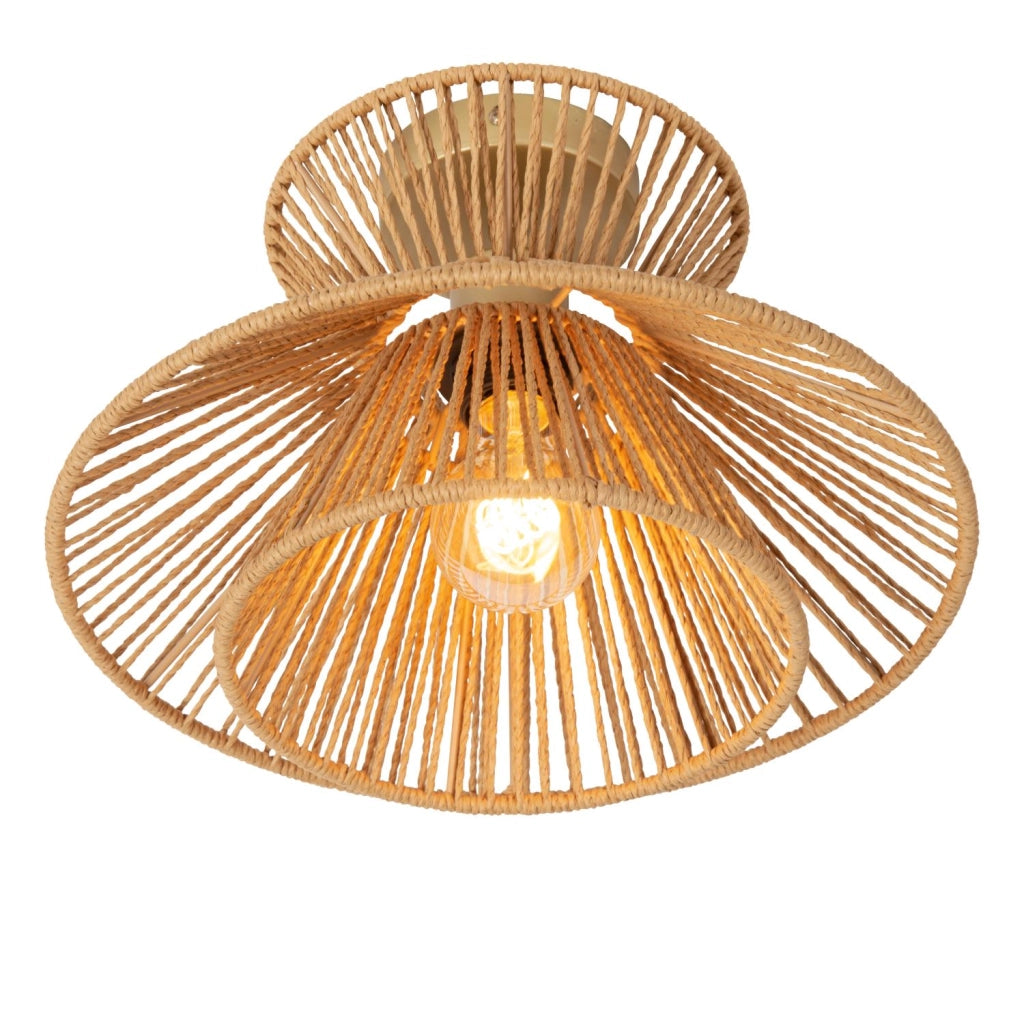 Plafoniera TASMAN in carta legno chiaro E27 60W Lucide