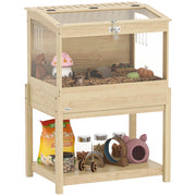 Casetta per criceti in legno con ripiano e coperchio ¨C zephmum ¨C 83x50x103 cm