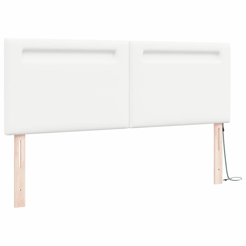 Testiera LED Bianco 144 cm Pelle Sintetica 42007302