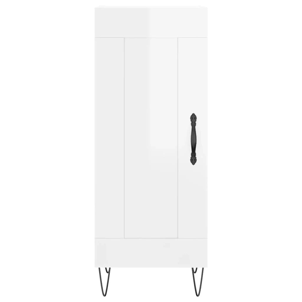 Buffet credenza cassettiera mobiletto mobile contenitore organizer per cucina soggiorno finitura lucida 34,5 x 34 x 90 cm legno ingegnerizzato bianco 02_0030630
