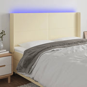 Testiera a LED Crema 183x16x118/128 cm in Similpelle cod mxl 48384