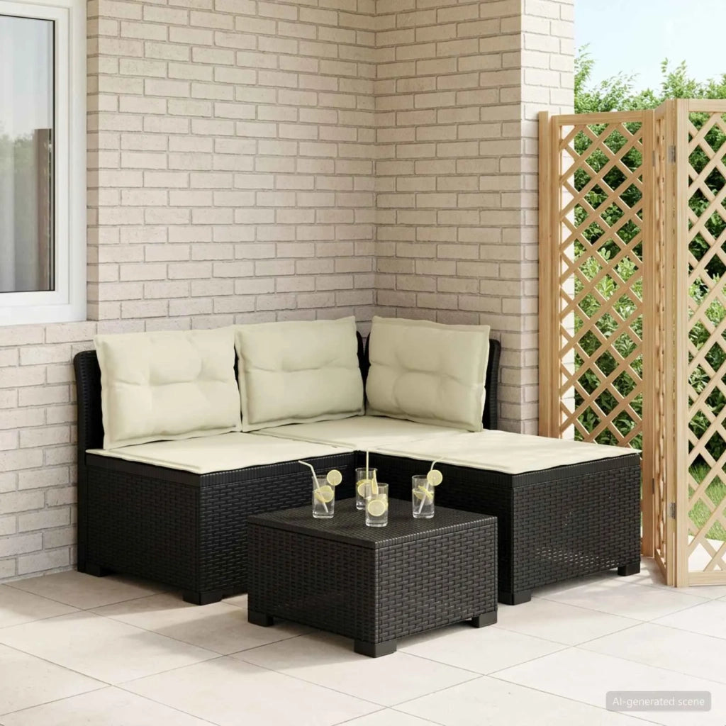 Divano da giardino 3 posti con cuscini in look rattan PP 8011904