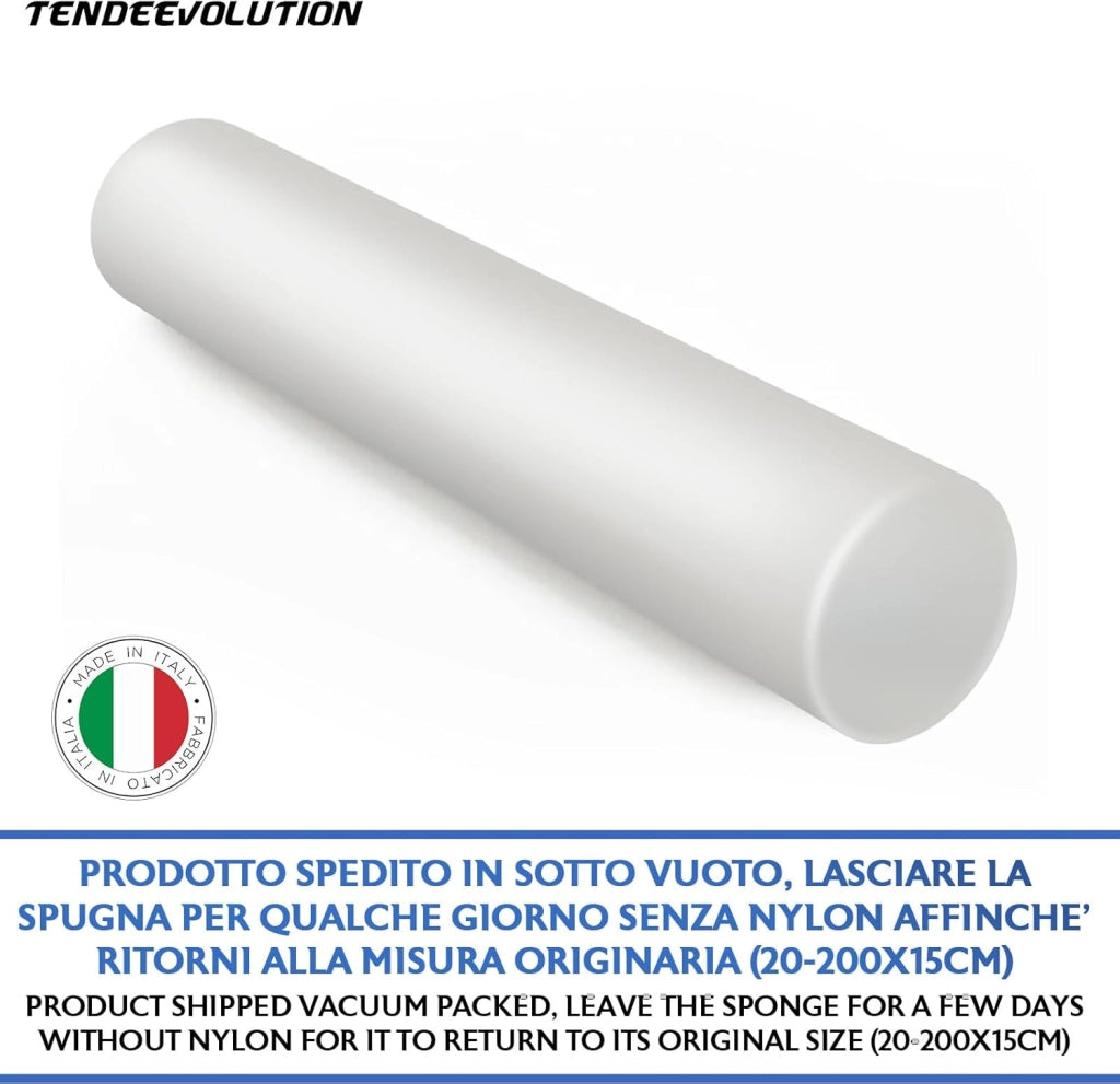 Cilindro in Gommapiuma per Divano Letto - Imbottitura in Spugna e Poliuretano - Rullo Foam - Diametro 15 cm - Lunghezza 120 cm