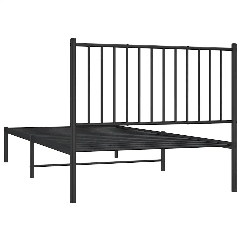 Giroletto con Testiera Metallo Nero 100x200 cm 350859