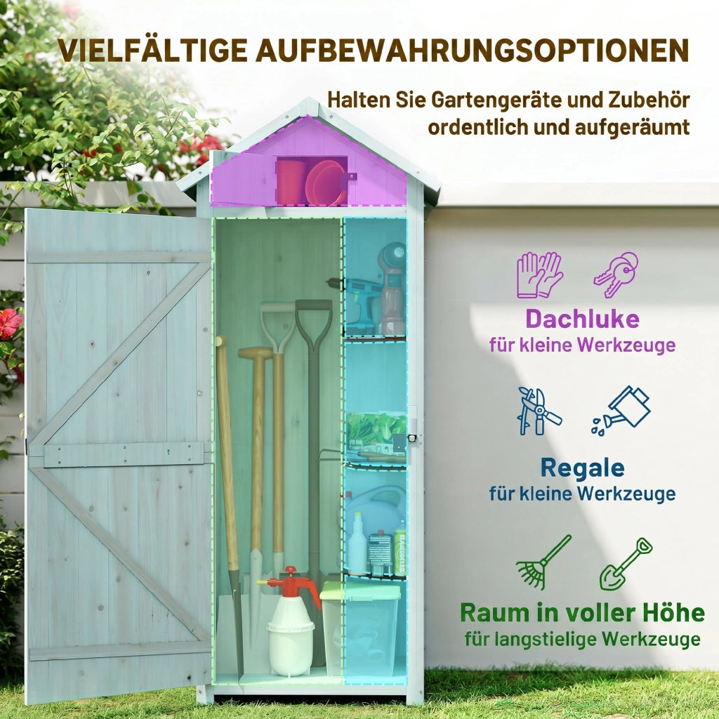 Ripostiglio Giardino in Legno con Porta e Sottopalchi ¨C Zephmum ¨C 77x54.2x179 cm
