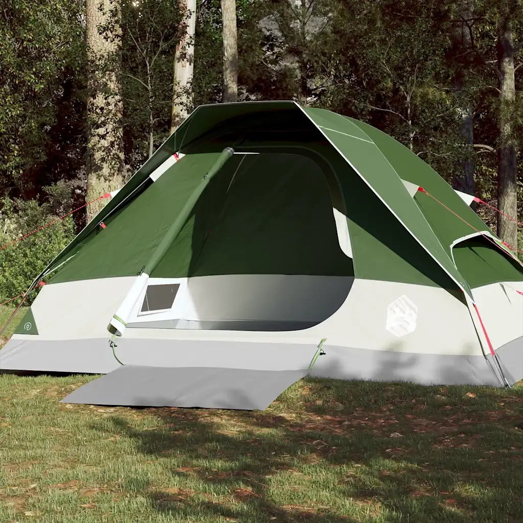 Tenda da Campeggio a Cupola per 4 Persone-Tenda per Escursionismo Verde Impermeabile 683126