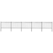 Recinzione da Giardino con Punta a Lancia in Acciaio 838x120 cm Nero 277624