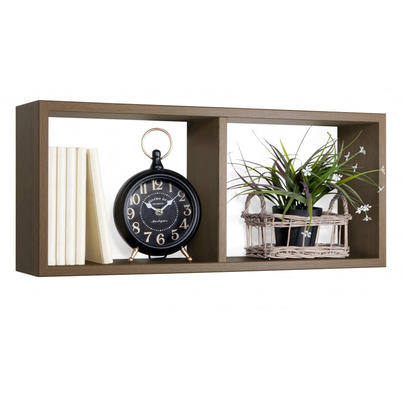 Mensola da Muro, Libreria Sospesa, Libreria da Parete, Scaffale da Parete, Rovere Tabacco, 70x30 p15,5 cm - Morgana