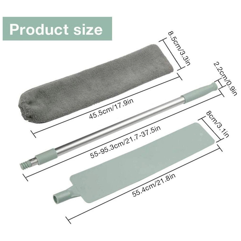 Trade Shop - Cattura Polvere Spolverino Sottile Con Manico Telescopico Panno Mop Pieghevole -