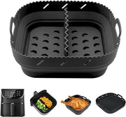 Forma di cottura per airfryer in silicone - adatto per 55 l e 62 l - accessori con pareti divisorie - accessori per frittura ad aria - nero.