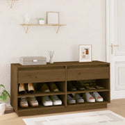 Scarpiera-Scaffale per scarpe ambra 110x34x52 cm in Legno Massello di Pino