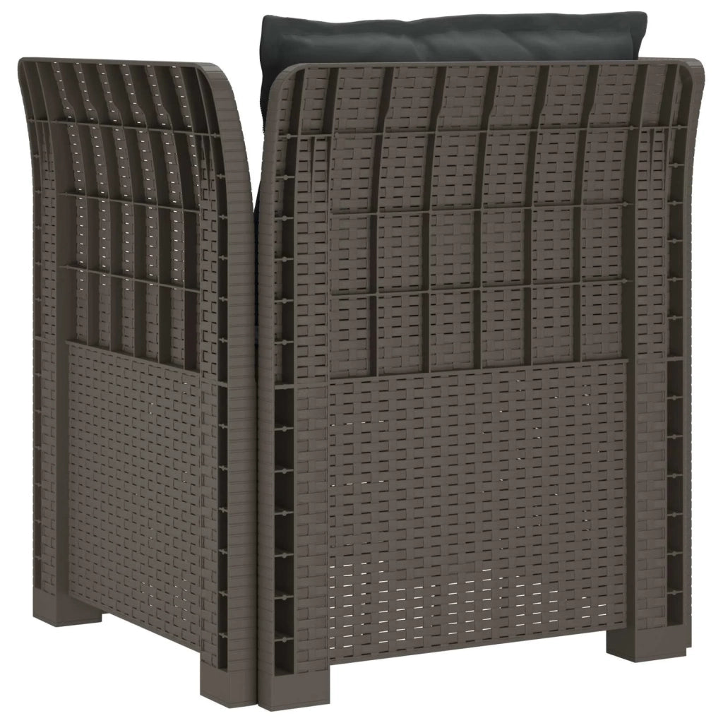 Poltrona a 1 Posto con Cuscini Aspetto Rattan PP Grigio Chiaro 8011881