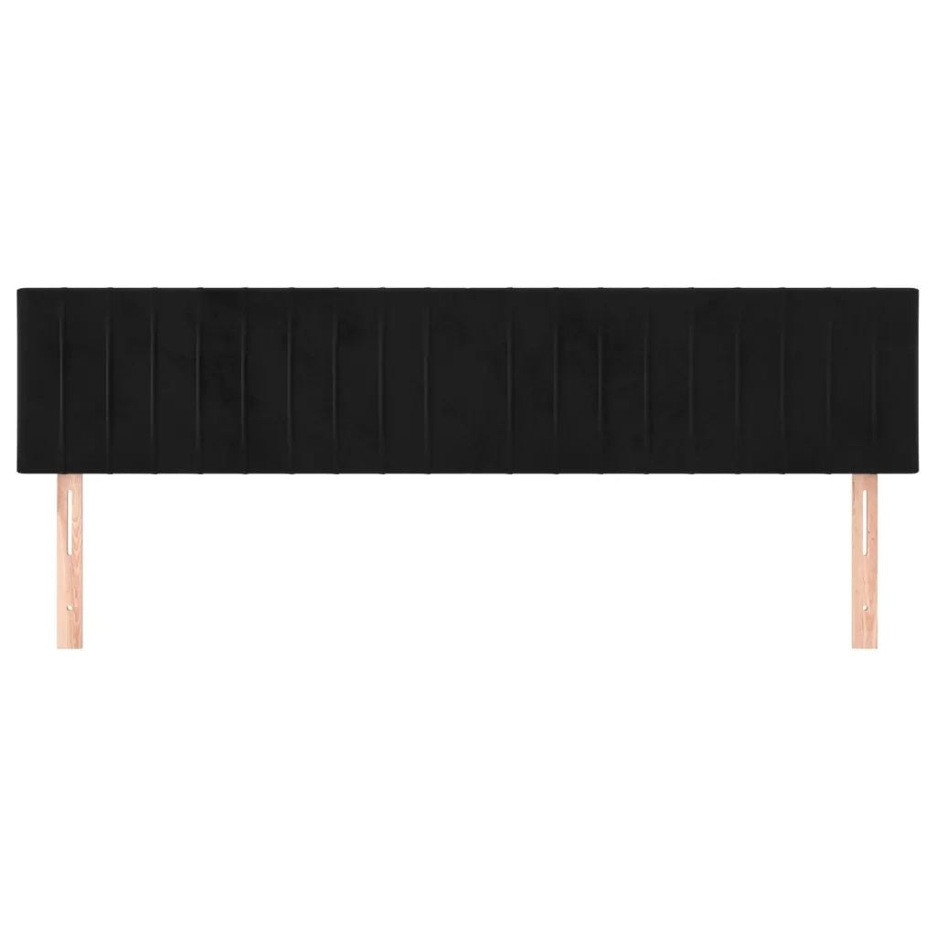 Testiera | Testata Nera 160x5x78/88 cm in Velluto