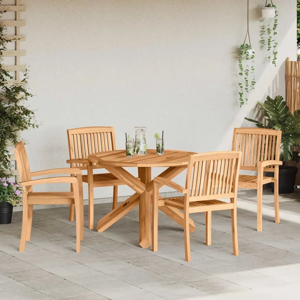 vidaXL Set da Pranzo per Giardino 3 pcs Marrone Legno: Acacia solida