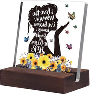 Decorazioni per la casa in legno - Regali per il compleanno della migliore amica - Regali per donne / sorella amica - Mobiliario per ufficio casalingo