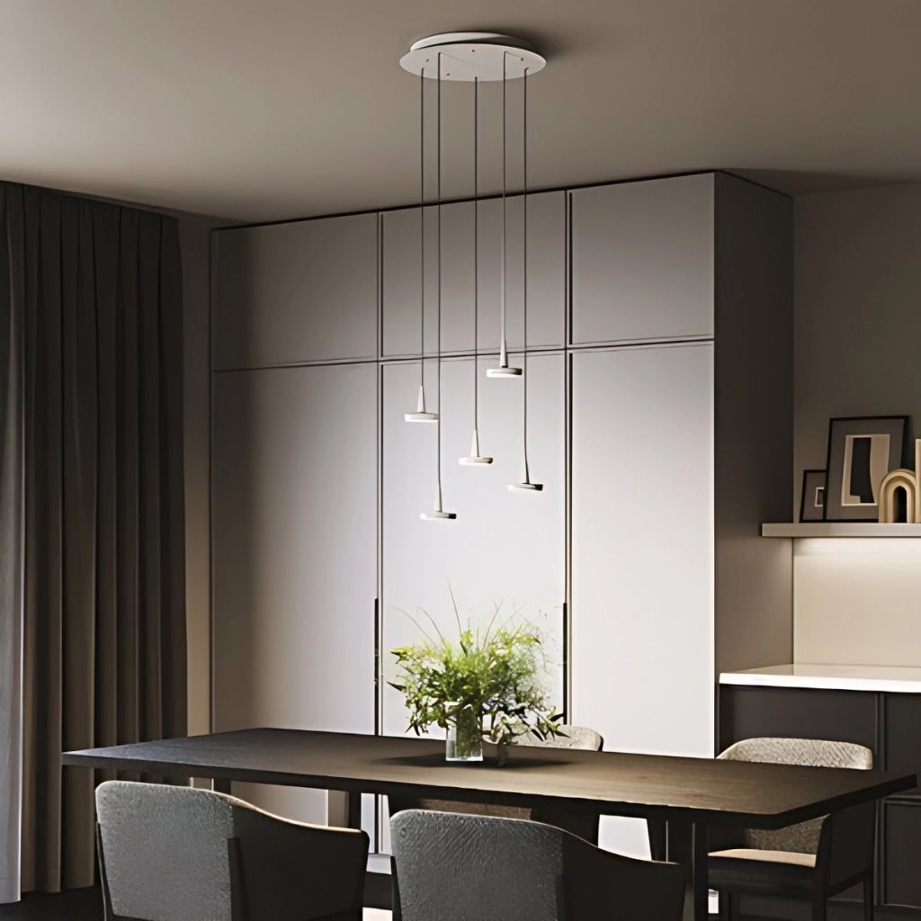 Baby Lampada a sospensione a LED dimmerabile in alluminio bianco, temperatura colore 3000K, design compatto per interni moderni ed eleganti