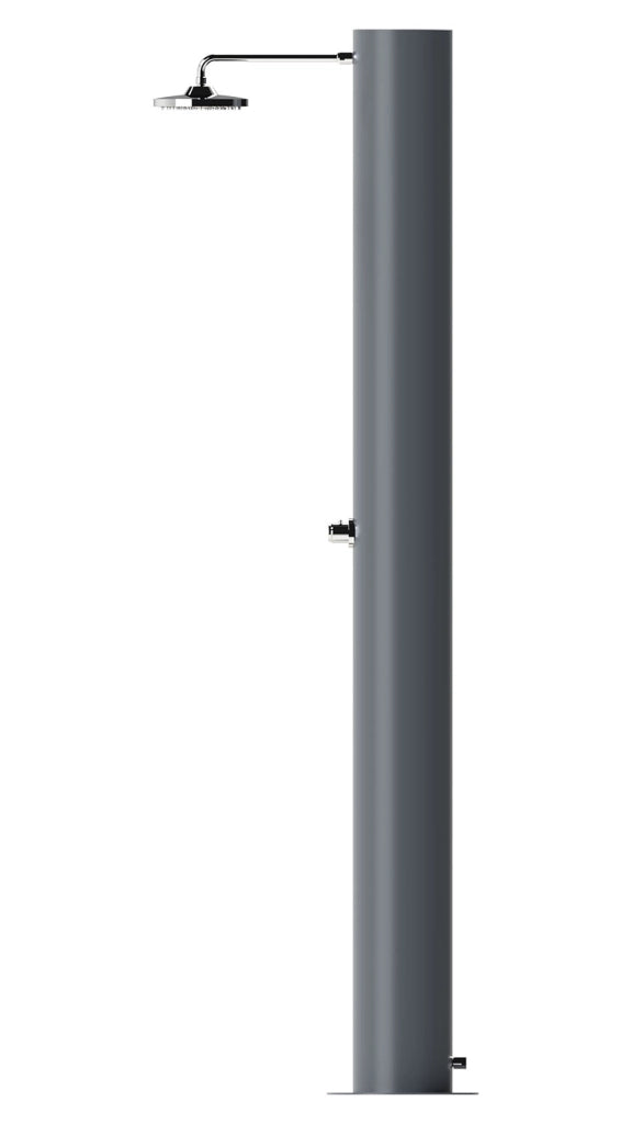 Doccia Solare da Giardino 70 L Soffione Eco Rain e Miscelatore Temporizzato Arno TA Grigio Ardesia