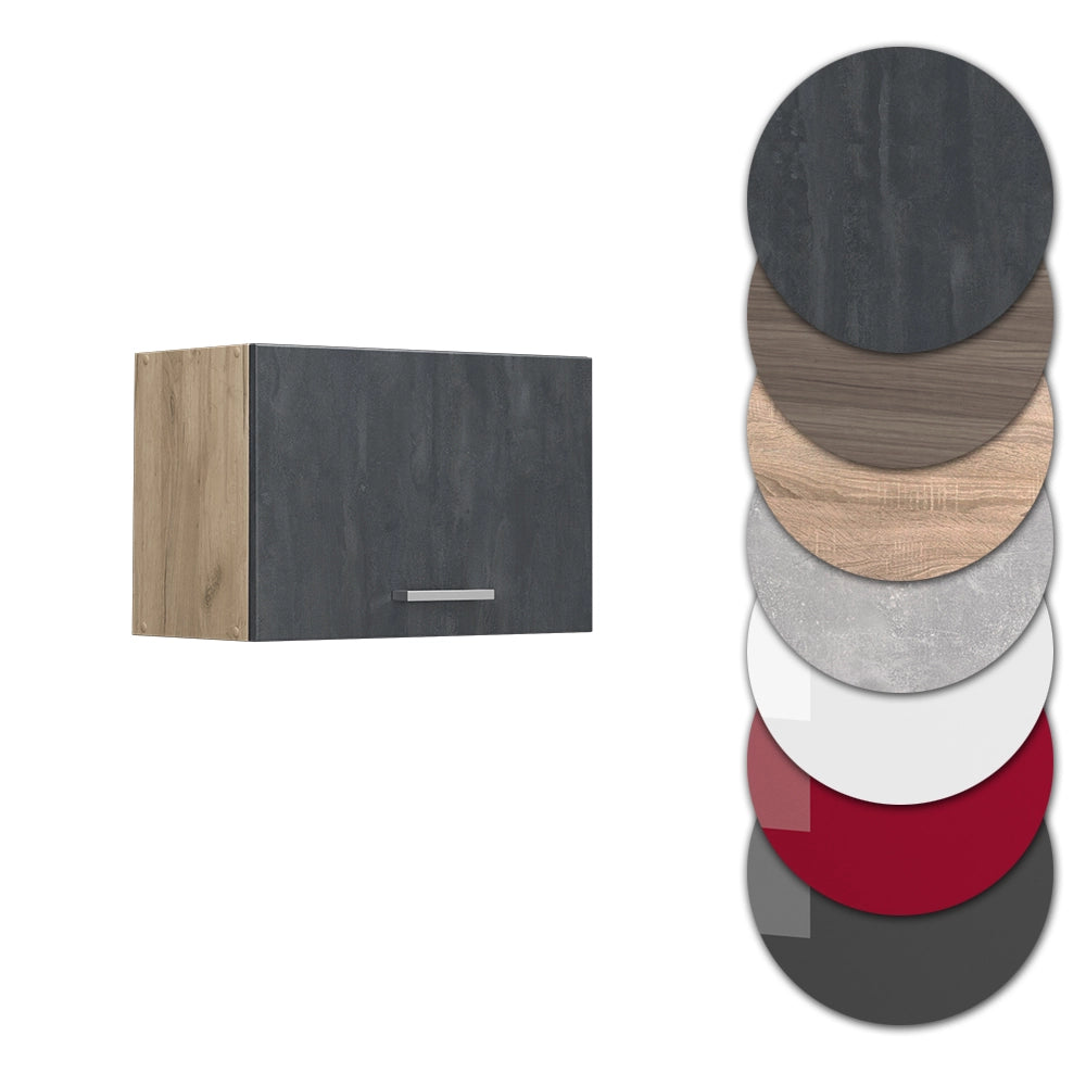 Pensile da cucina R-Line Calce nera/Rovere dorato 60 cm Piatto Vicco