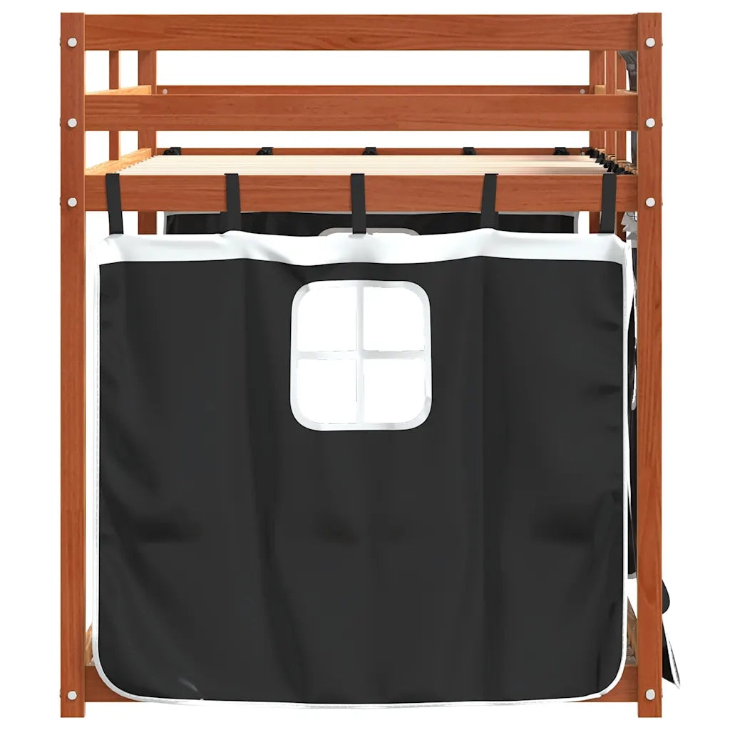 Letto a Castello senza Materasso Bianco e Nero 90x200cm in Pino