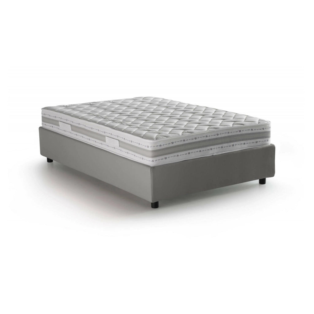 Alvise, Letto Piazza e Mezza Materasso Incluso Made in Italy, Grigio