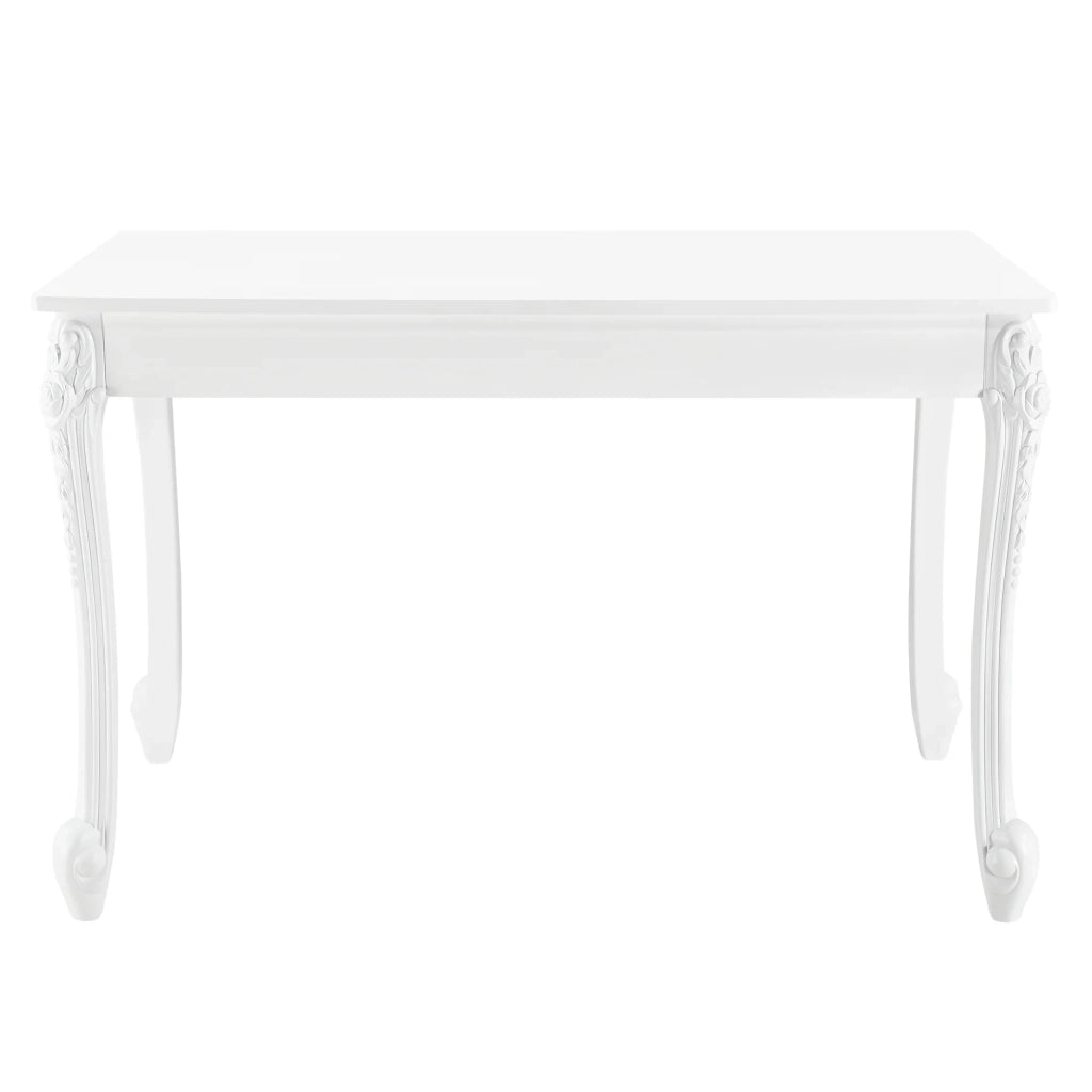 Tavolo da pranzo rettangolare dal design elegante per 4 persone MDF plastica 116 x 66 x 76 cm bianco 03_0006265