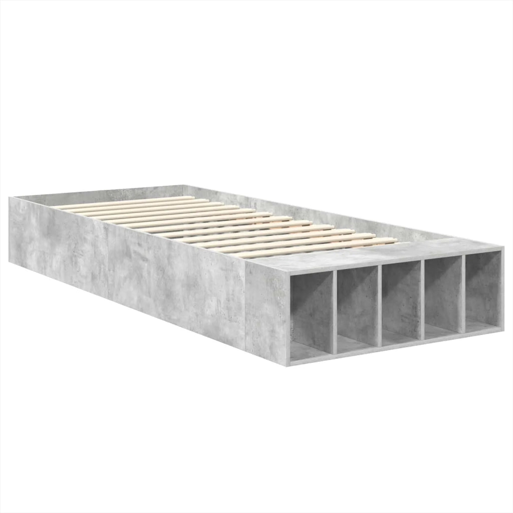 Struttura del letto con lo scaffale Grigio cemento 70 x 190 cm