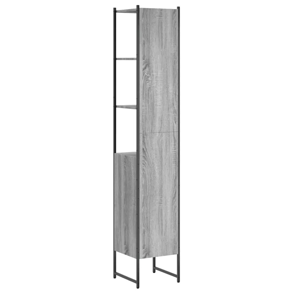 Mobile da Bagno | Armadio da bagno Grigio Sonoma 33x33x185,5 cm Legno Multistrato
