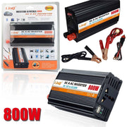 Trade Shop - Inverter Di Potenza 800w 12v 220v Convertitore Tasto On Off Pinze Batteria P800w -