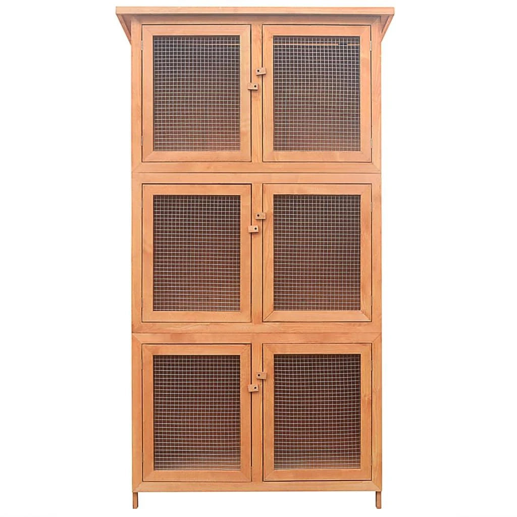 Gabbia per animali domestici a 6 scomparti 55,6 x 32 x 24,9 cm legno 02_0000575