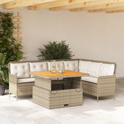 Set Divani da Giardino 2 pz con Cuscini Beige in Polyrattan