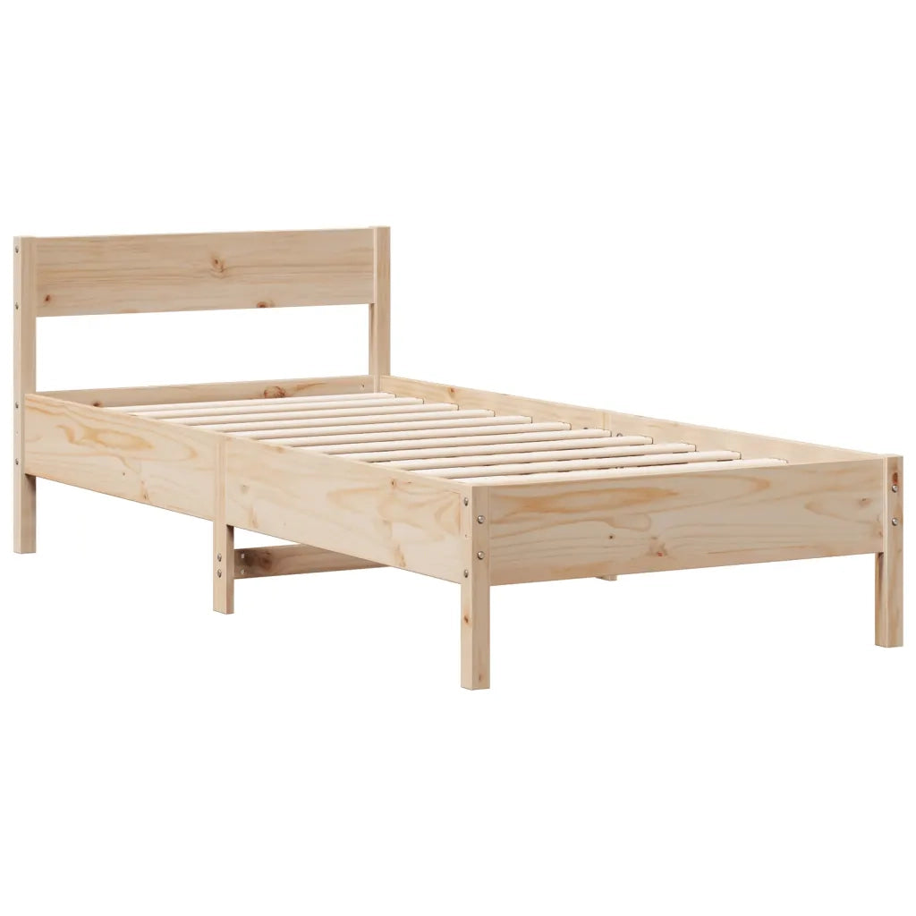 vidaXL Giroletto con Libreria senza Materasso 75x190 cm in Legno Pino
