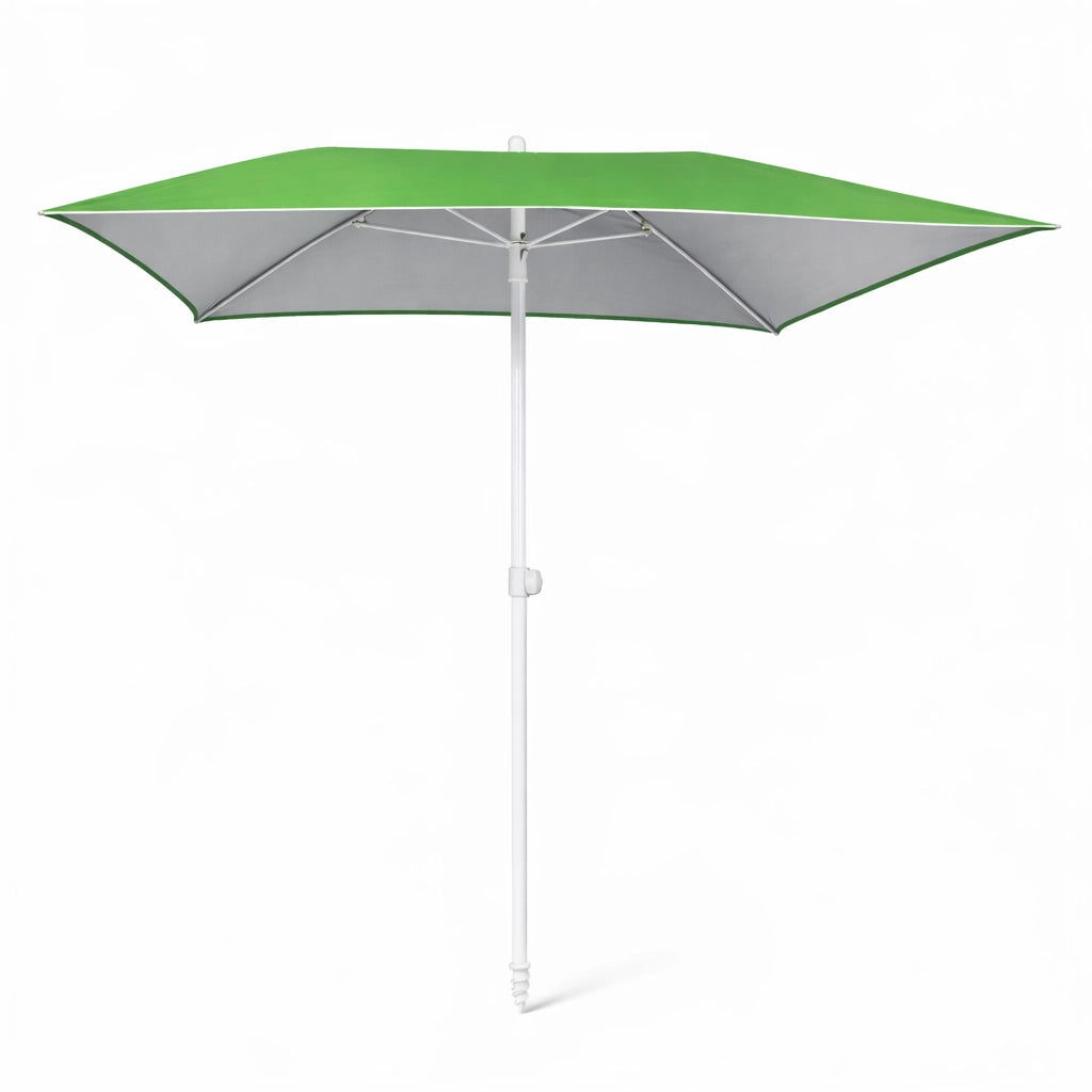 Ombrellone Mare 150x150 Antivento UV50+ Snodo 45° Palo 32 Stecche Fibra Vetro Verde