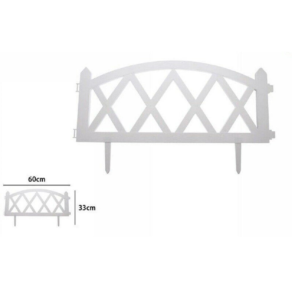 Trade Shop - Staccionata In Plastica Bianco Per Giardino Steccato Patio 60 X 33 Cm 63308 -