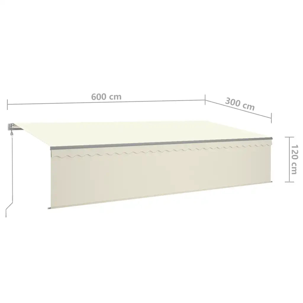 Tenda Automatica con Parasole LED e Sensore Vento 6x3 m Crema