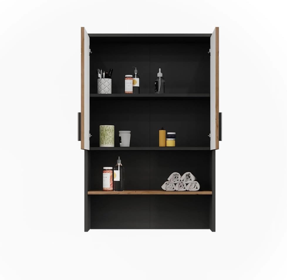 Struttura per mobile lavatrice Irma, Antracite/Artisan, 68 x 103.5 cm con 2 porte