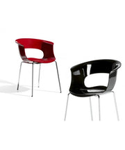 POLTRONA MISS B SET DA 4 ANTISHOCK POLICARBONATO MADE IN ITALY SCAB DESIGN - Rosso pieno 340